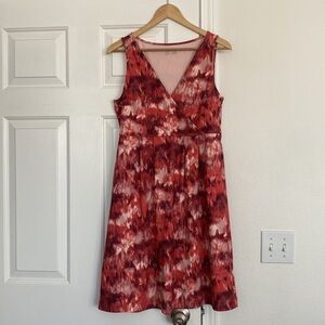 Eddie Bauer tie dye pattern coral sleeveless dress.